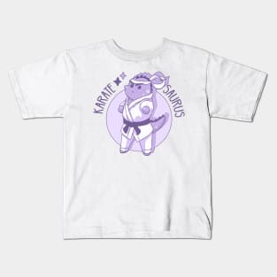 The pastel purple karatesaurus (dinosaur and karate) Kids T-Shirt